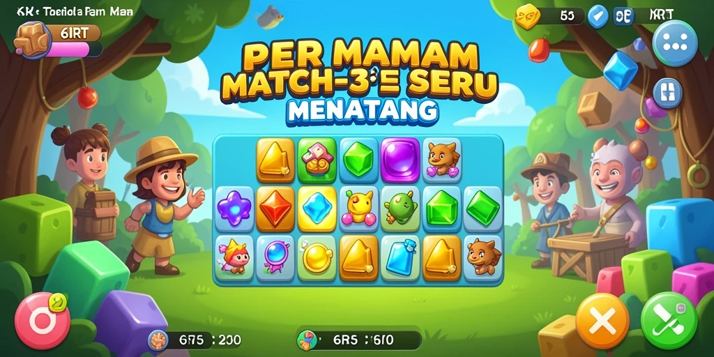 Gameplay seru dari 6RT dengan tantangan Match-3.