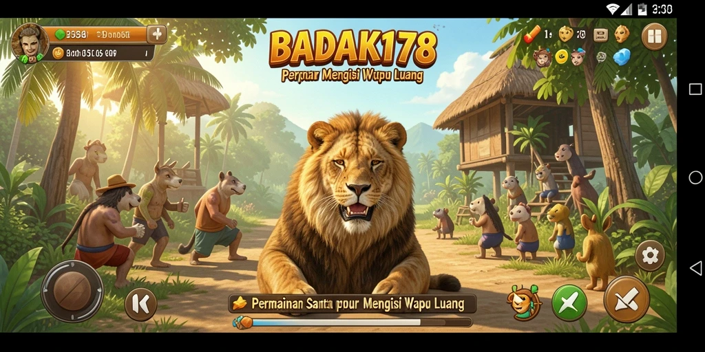 Tampilan gameplay BADAK178 yang seru dan penuh warna.