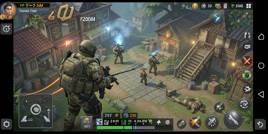Tampilan gameplay menarik dari F200M dengan berbagai unit strategis.