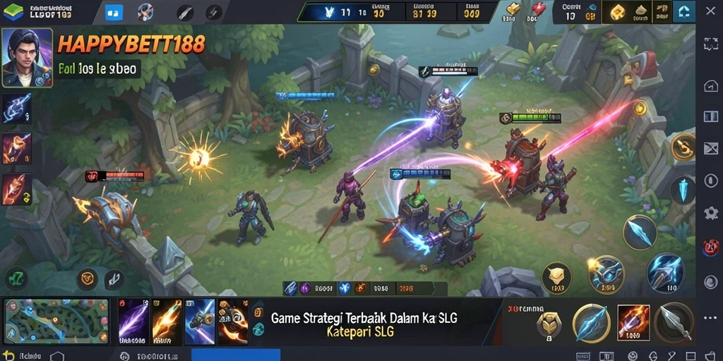 Tampilan gameplay <strong>HAPPYBET188</strong> dengan berbagai strategi dan pertempuran yang mendebarkan.