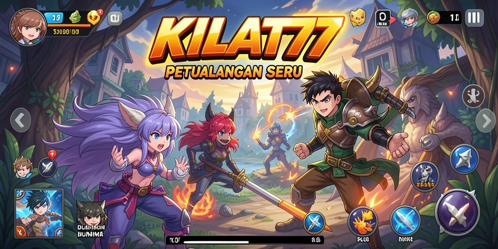 Screenshot gameplay yang menunjukkan aksi karakter anime dalam pertempuran.