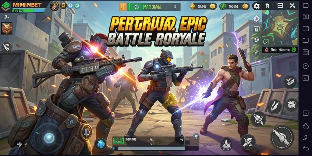 Tampilan gameplay intens dari MIMINBET dengan aksi pertempuran seru.