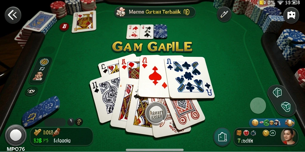 Gameplay seru Gaple dengan teman dan pemain lain.