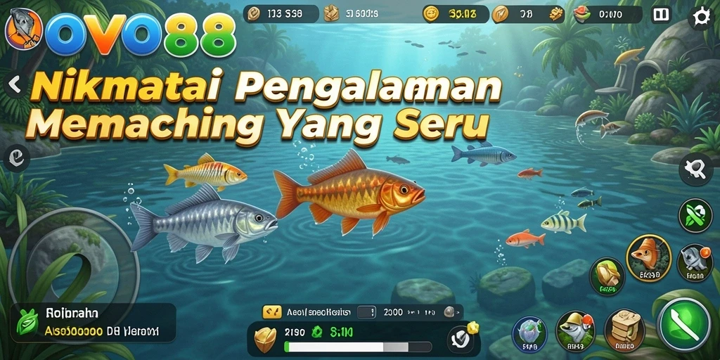 Tampilan gameplay OVO88 yang mempesona dengan berbagai jenis ikan.