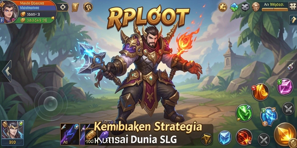 Tampilan screenshot RPLOOT menampilkan aksi seru dalam pertempuran strategi SLG.