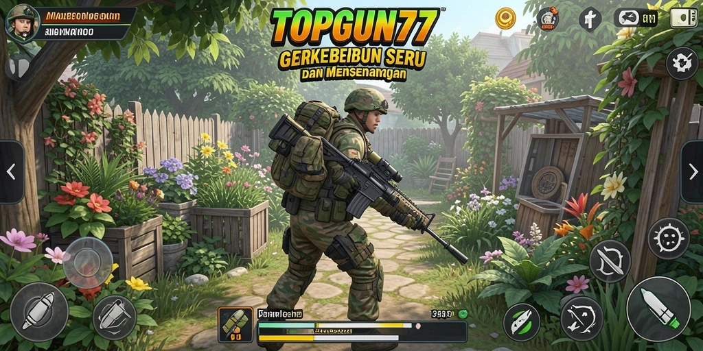 Tangkapan layar dari gameplay <strong>TOPGUN77</strong> yang menunjukkan aktivitas berkebun yang seru.
