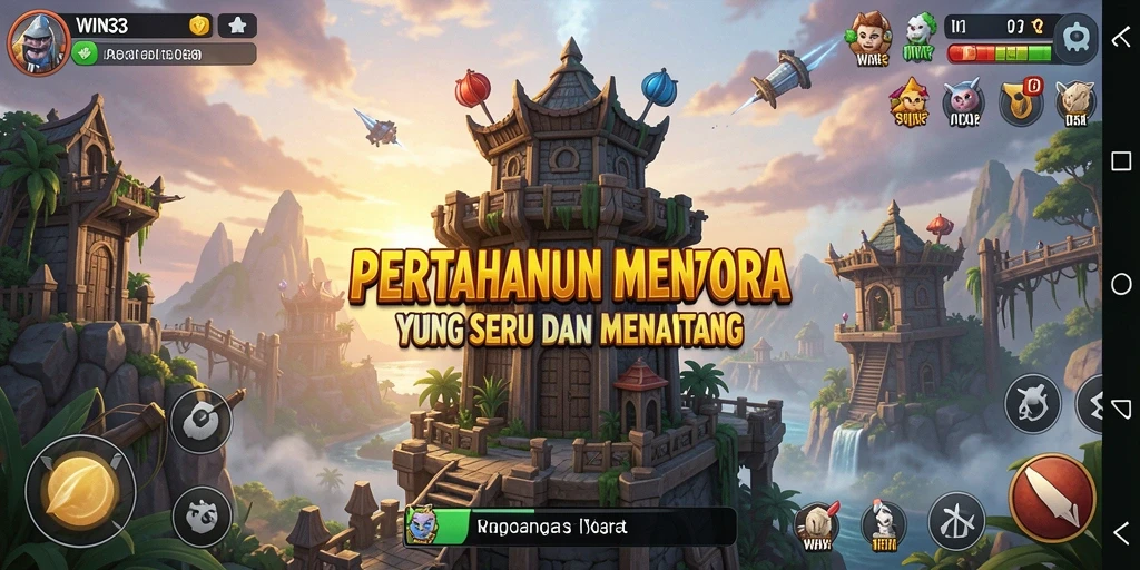 Gameplay seru dan menantang dari game Tower Defense WIN33.